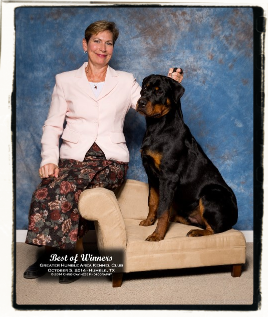 German Rottweiler Breeder Tommye Parker and Best of Winners Bruce
